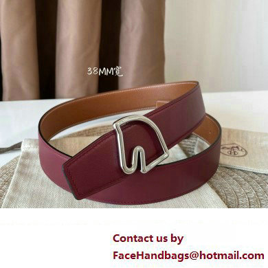 Hermes Tete de Cheval belt buckle  &  Reversible leather strap 38 mm 01 2023